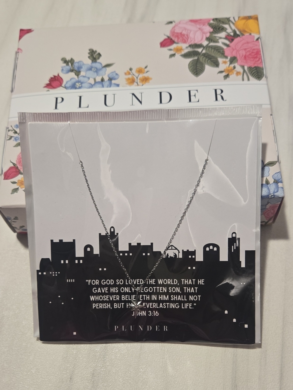 Plunder Silver Cross Necklace with Delicate Chain